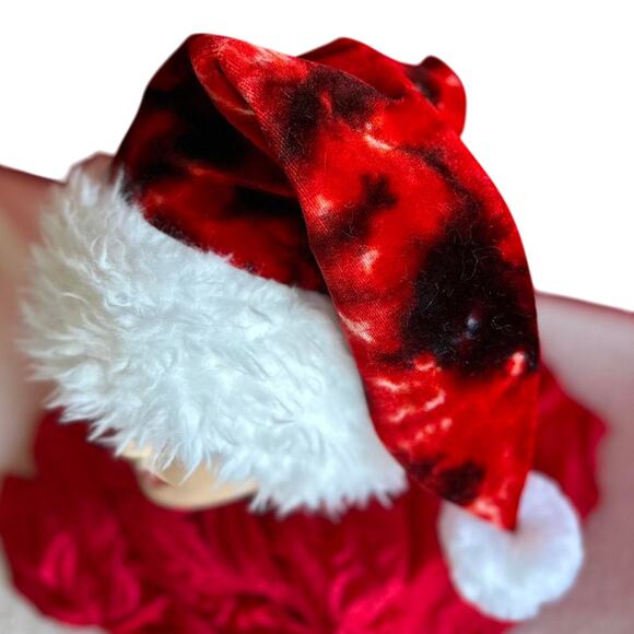 Tie Dye Santa Hat Hippie Christmas Holiday Head Covering Festive Winter Wear main image 7